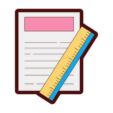 line color paper document with ruler object design vector illustrationのイラスト素材
