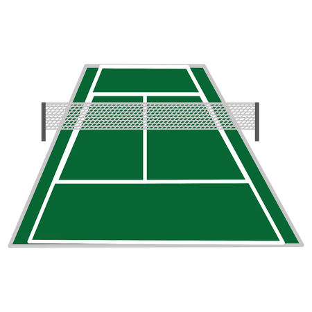 Tennis court of sport competition and game theme Isolated design Vector illustrationのイラスト素材