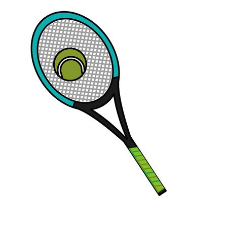 Tennis racket of sport competition and game theme Isolated design Vector illustrationのイラスト素材
