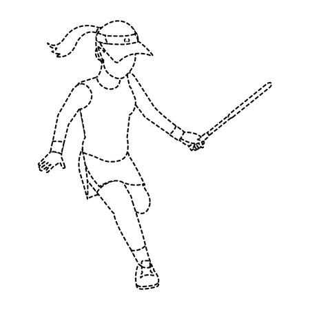 Tennis player of sport competition and game theme Isolated design Vector illustrationのイラスト素材