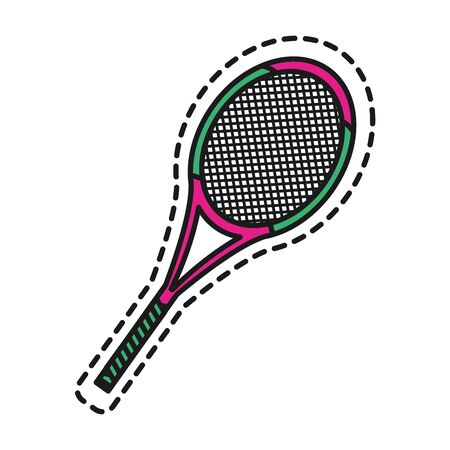 Tennis racket of sport competition and game theme Isolated design Vector illustrationのイラスト素材