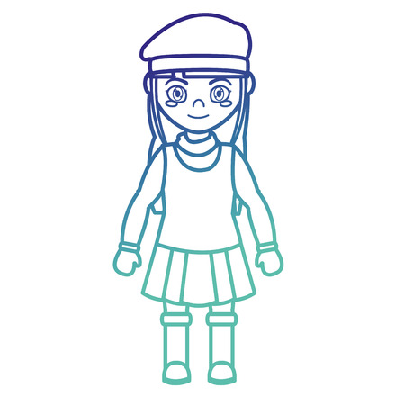 Girl of winter cloth fashion and and season theme Isolated design Vector illustrationのイラスト素材