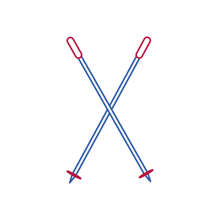 Ski poles of winter sport and hobby theme Isolated design Vector illustrationのイラスト素材