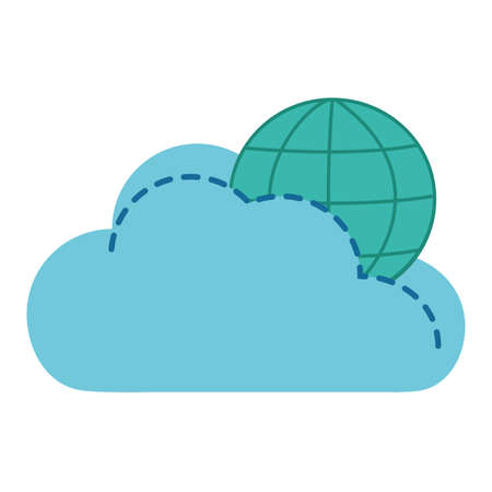 Cloud computing of security system and warning theme Isolated design Vector illustrationのイラスト素材