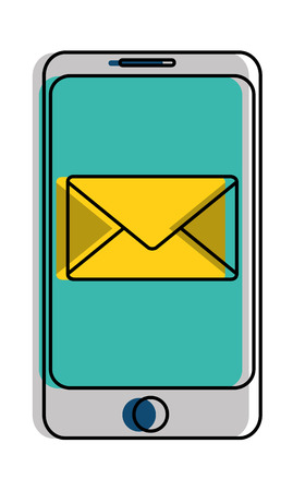 Smartphone of device gadget and technology theme. Isolated design, vector illustration.のイラスト素材