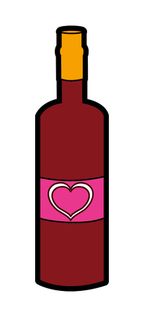Bottle of love romance and passion theme Isolated design Vector illustrationのイラスト素材