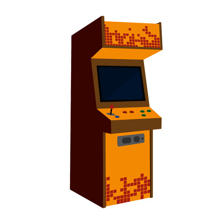 Arcade machine of videogame play retro and technology theme Isolated design Vector illustrationのイラスト素材