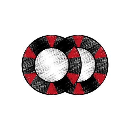 Chips of las vegas casino and game theme Isolated design Vector illustrationのイラスト素材