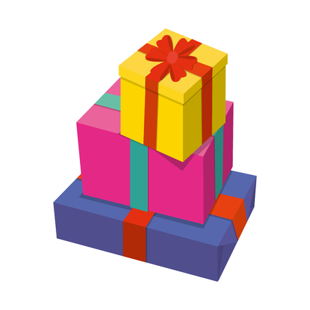 Gift of present surprise and celebration theme Isolated design Vector illustrationのイラスト素材
