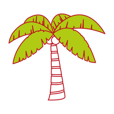 Palm tree of nature plant and summer theme Isolated design Vector illustrationのイラスト素材