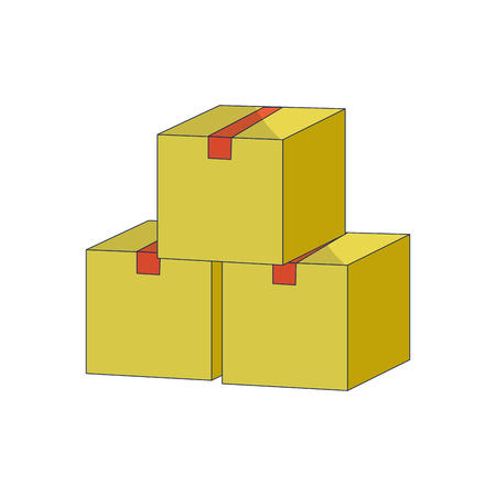 Box of delivery shipping logistics and transportation theme Isolated design Vector illustrationのイラスト素材