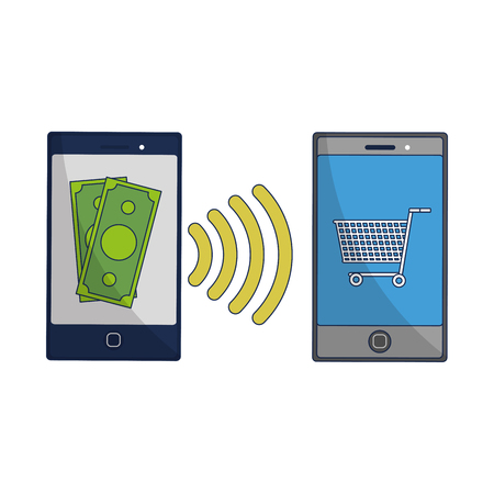 Smartphone of shopping commerce and market theme Isolated design Vector illustrationのイラスト素材