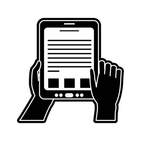 Tablet of device gadget and technology theme Isolated design Vector illustrationのイラスト素材