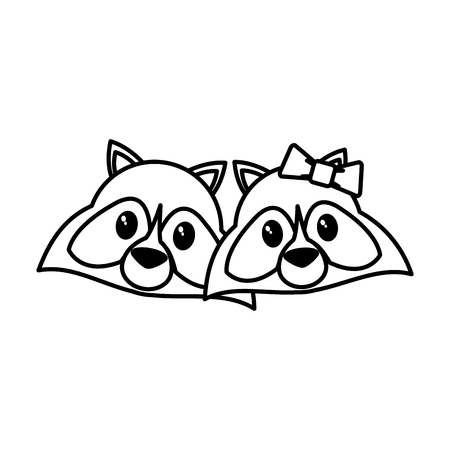 Raccoon cartoon of cute animal and adorable creature theme Isolated design Vector illustrationのイラスト素材
