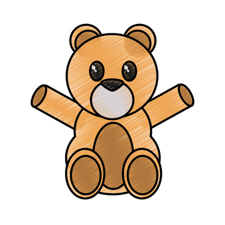 Bear cartoon of cute animal and adorable creature theme Isolated design Vector illustrationのイラスト素材
