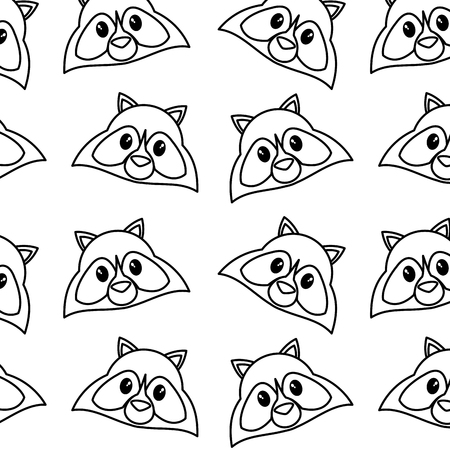 Raccoon cartoon background Vector illustration.のイラスト素材