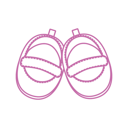 Shoe of baby object and childhood theme Isolated design Vector illustrationのイラスト素材