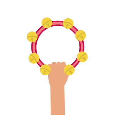 Tambourine of instrument music and sound theme Isolated design Vector illustrationのイラスト素材