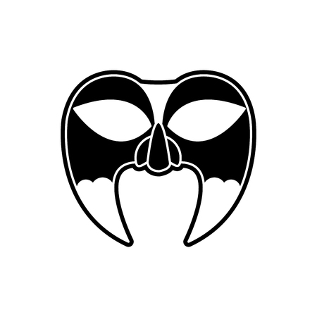 Mask of masquerade carnival costume and party theme Isolated design Vector illustrationのイラスト素材