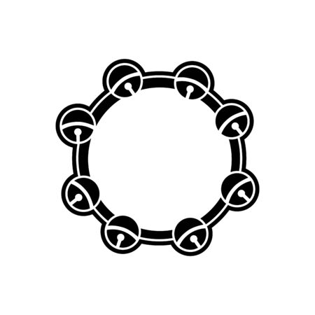 Tambourine of instrument music and sound theme Isolated design Vector illustrationのイラスト素材