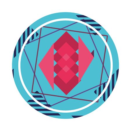 Memphis style seal stampのイラスト素材