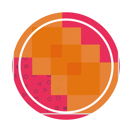 Memphis style seal stampのイラスト素材