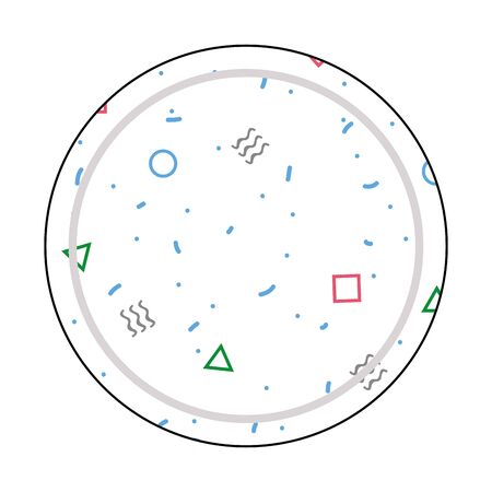 Memphis style seal stampのイラスト素材