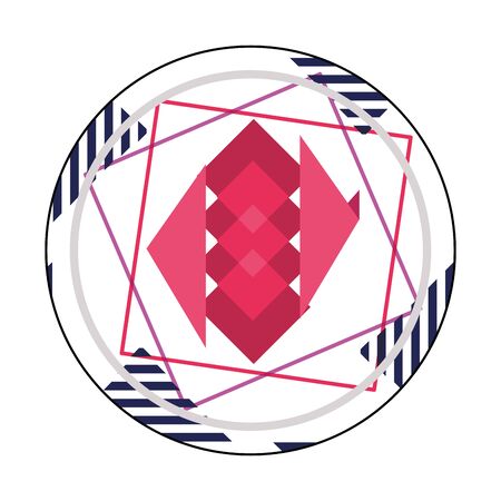 Memphis style seal stampのイラスト素材