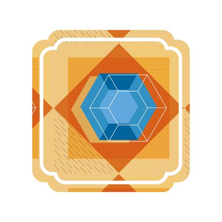 Memphis style frame of abstract pattern template and 80s theme Isolated design Vector illustrationのイラスト素材