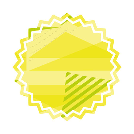 Memphis style seal stamp of abstract pattern template and 80s theme Isolated design Vector illustrationのイラスト素材