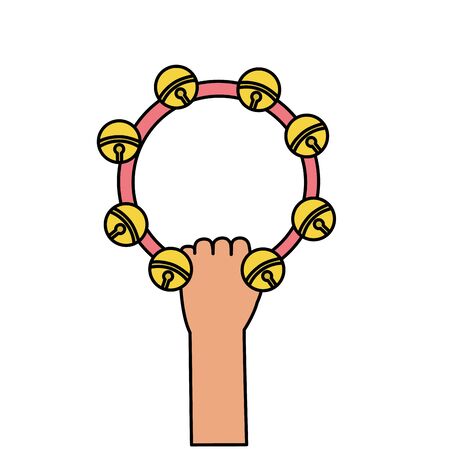 Tambourine of instrument music and sound theme Isolated design Vector illustrationのイラスト素材