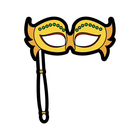 Mask of masquerade carnival costume and party theme Isolated design illustration.のイラスト素材