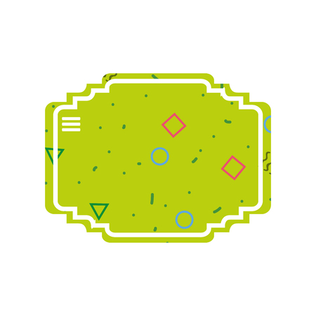 Memphis style frame of abstract pattern template and 80s theme Isolated design Vector illustration.のイラスト素材