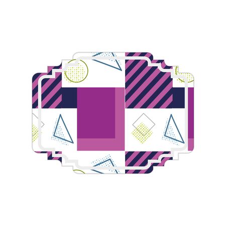 Memphis style frame of abstract pattern template and 80s theme Isolated design Vector illustrationのイラスト素材