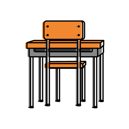 Chair and table of school education and lesson theme Isolated design Vector illustrationのイラスト素材