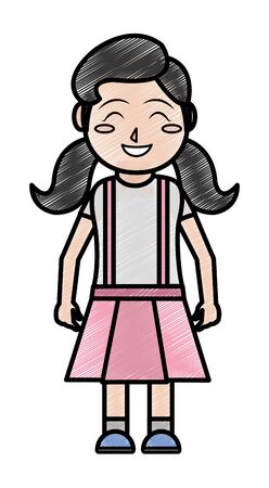 Girl cartoon design on white backgroundのイラスト素材