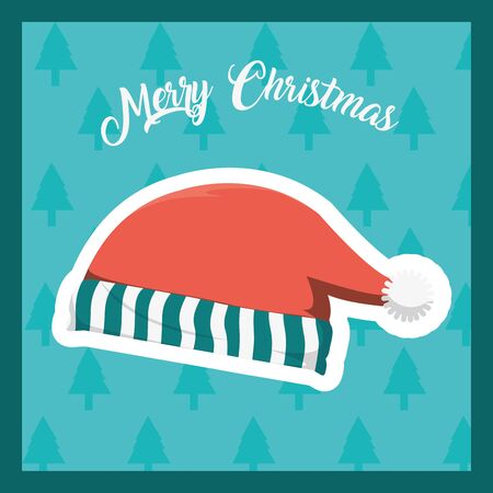 hat clothes to winter cold weather Vector illustration.のイラスト素材