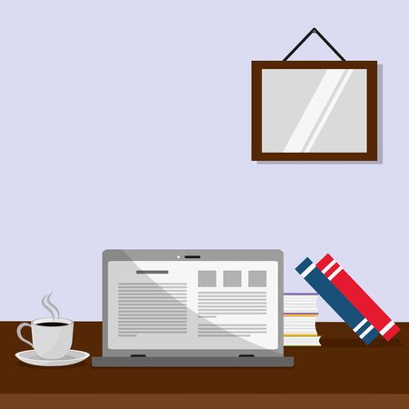 Laptop of e-learning education and literature theme Vector illustration.のイラスト素材