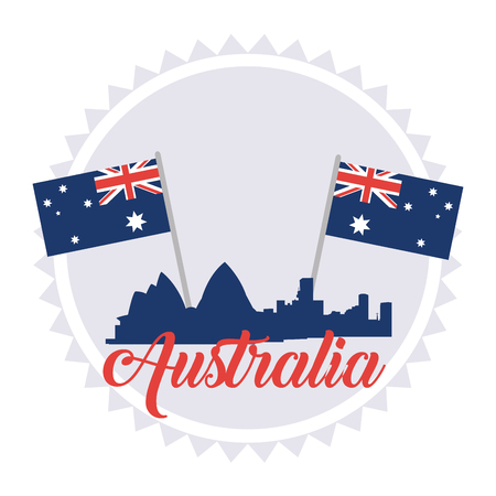 Australia day of holiday australian and celebration theme Vector illustrationのイラスト素材