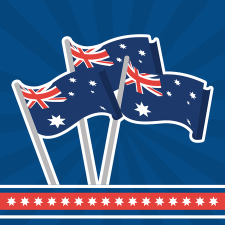 Australia day of holiday australian and celebration theme Vector illustrationのイラスト素材