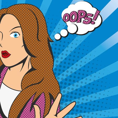 Pop art girl design on a unique background.のイラスト素材