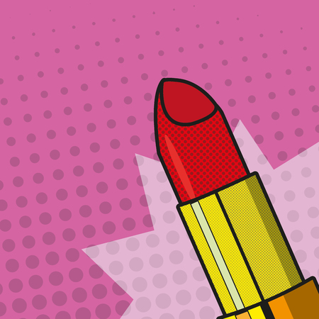 Lipstick of pop art retro and old style theme Vector illustration.のイラスト素材