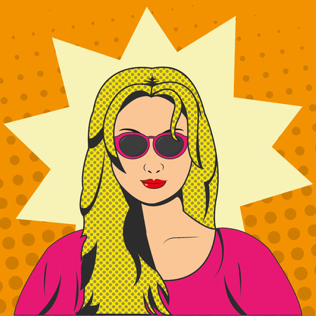 Girl of pop art retro and old style theme Vector illustration.のイラスト素材