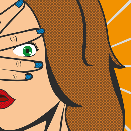 Girl of pop art retro and old style theme Vector illustration.のイラスト素材