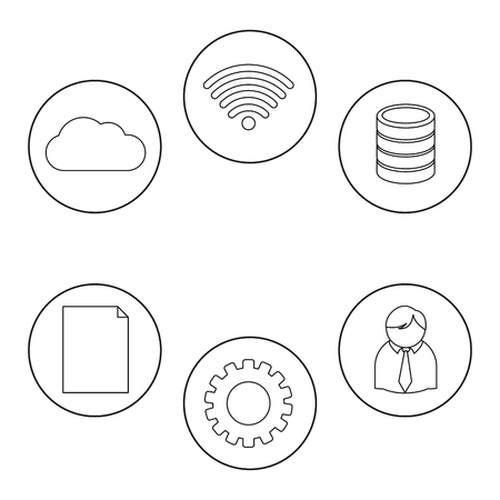 Data center icon set designのイラスト素材