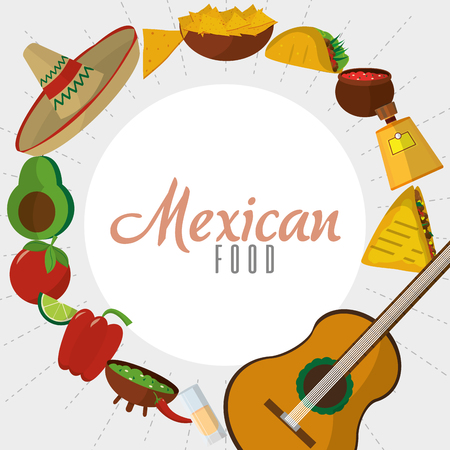 Mexican food icon set designのイラスト素材