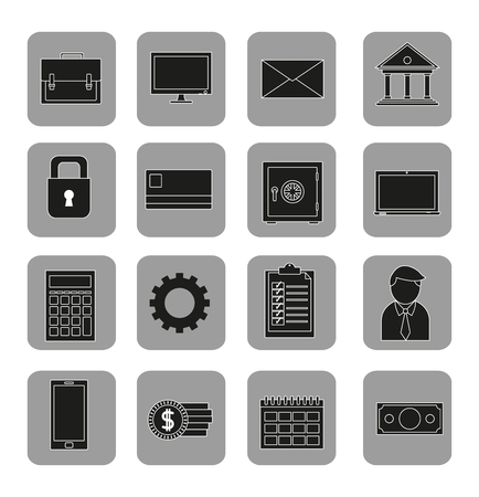 Icon set of blockchain digital business and banking  theme Vector illustrationのイラスト素材