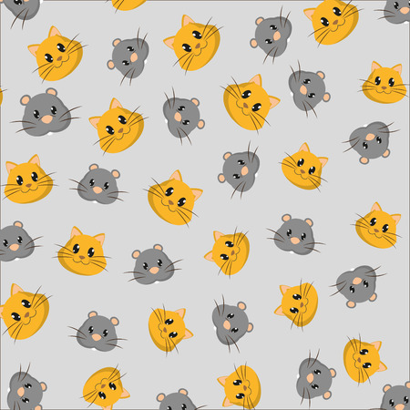 Icon set cartoons of animal cute and adorable creature theme Vector illustration.のイラスト素材