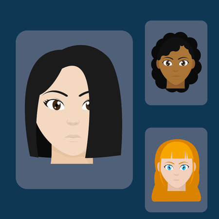 Avatar woman of diversity people and multiracial theme Vector illustrationのイラスト素材