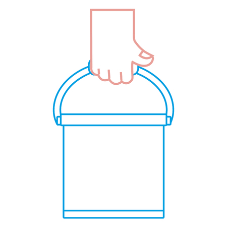 silhouette hand with paint can art toolのイラスト素材